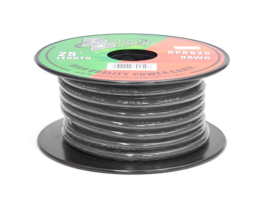 WIRE PYRAMID 8 GAUGE PRO- MAX 25 FT. SPOOL BLACK RPB825