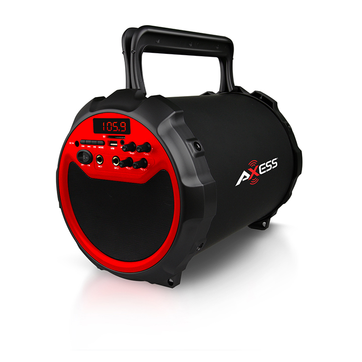 Axess RED Portable Bluetooth IndoorOutdoor 2.1 HiFi Loud SpeakerSing Along SPBT1034RD