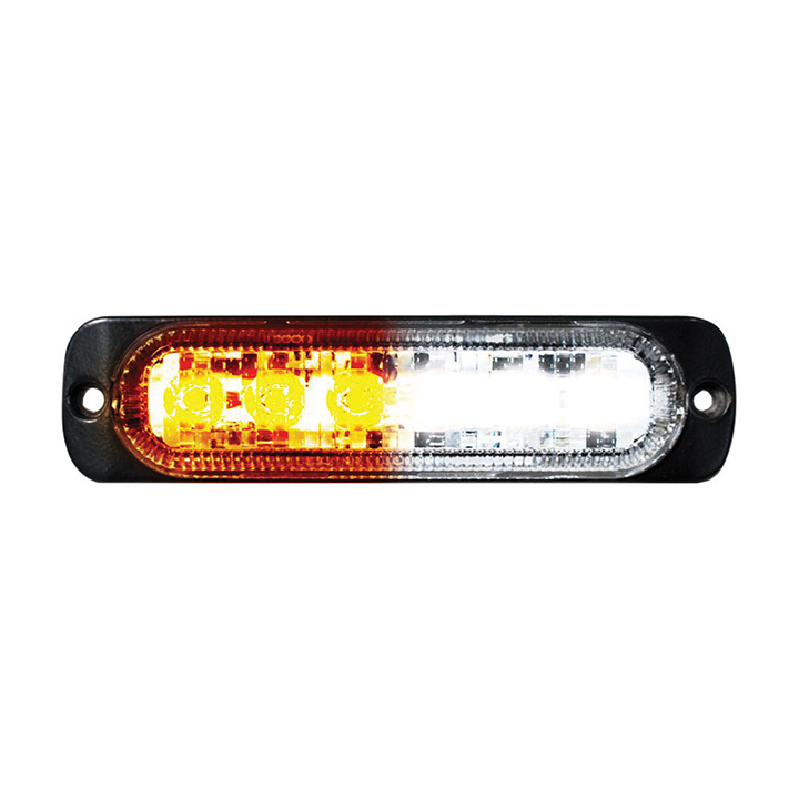 Street Vision Switching 6-LED Ultra Slim Flush Mount 19-Flash Pattern Marker Strobe Light (White SV1005106