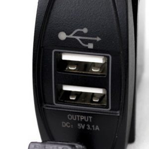 Street Vision Rocker Switch 2-Port USB Charge Panel - White Radiance - Sold each SV1005372