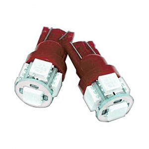 Street Vision T10 5050 LED 5 Chip Bulbs-Red*PAIR* SV5050T10R