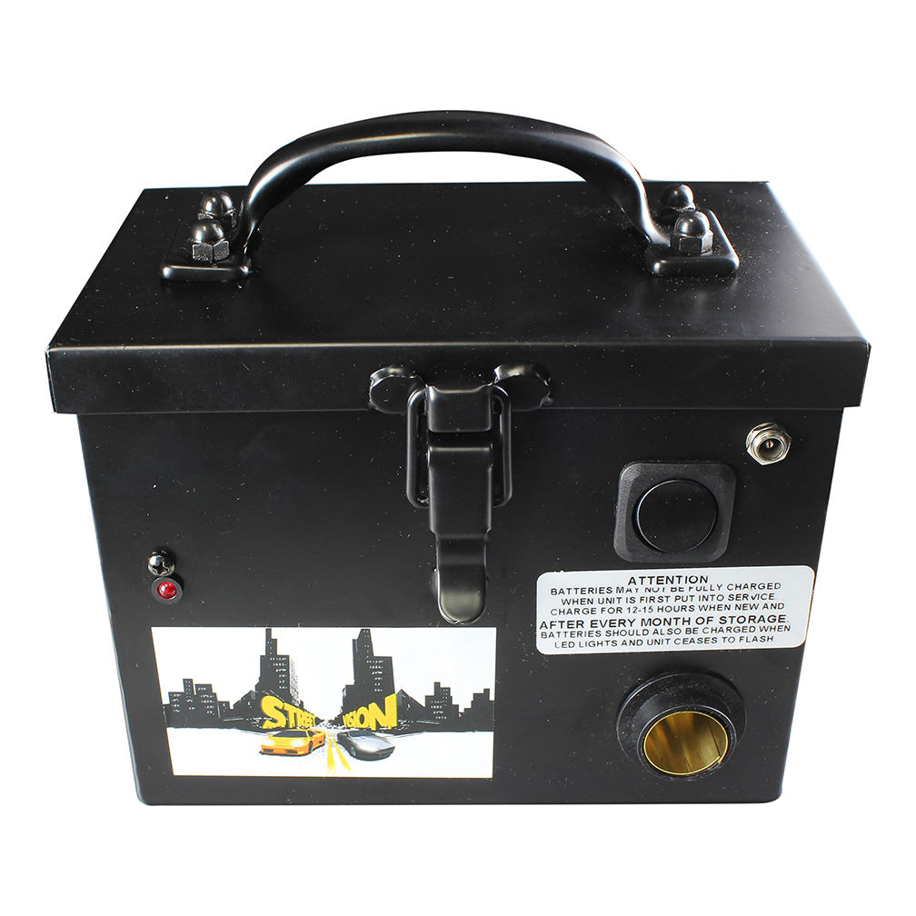 Street Vision 12V Black Rechargeable Battery Box with Pigtail Plug & Clips SVCHARGEBOX