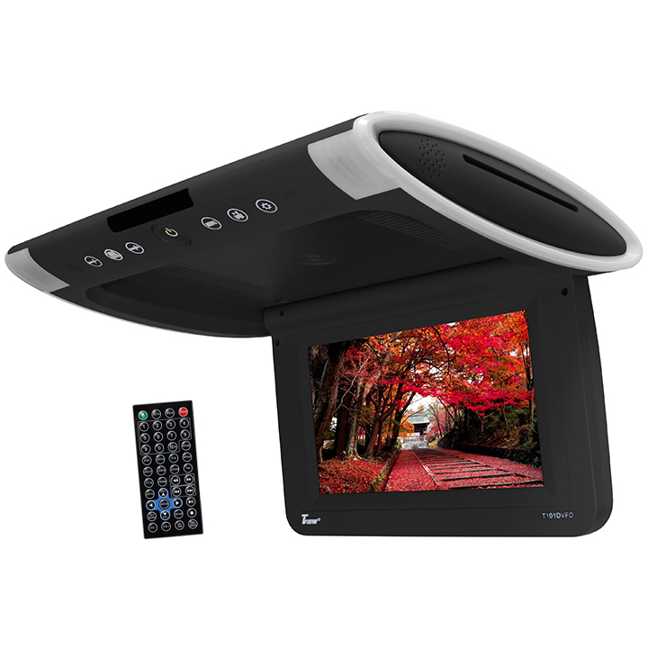 Tview 10.1" Wide Screen Flip Down w/Built in Slot Type DVD Player (Black) T101DVFDBK