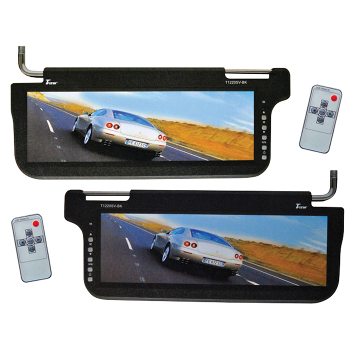 Tview 12.2" Sunvisor Monitor black driver and passenger side T1220SVBK