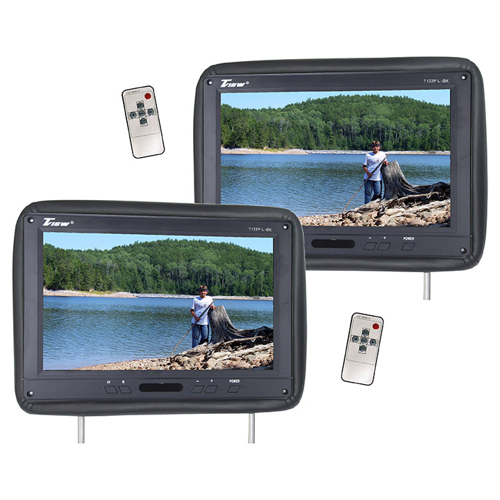 Tview 12.1" Headrest Monitor IR Transmitter Remotes (2) Black Pair T122PLBK