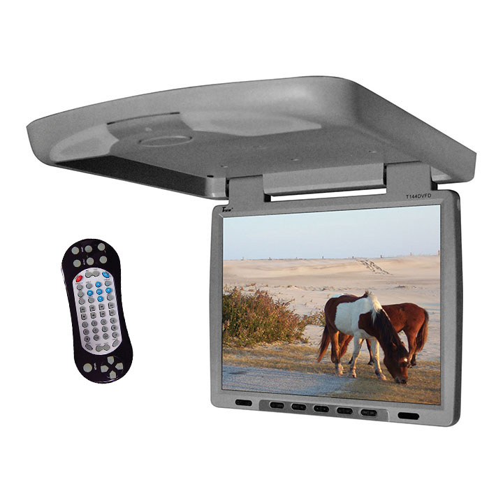 Tview 14" Flip Down Monitor with built in DVD IR/FM trans Gray T144DVFDGR