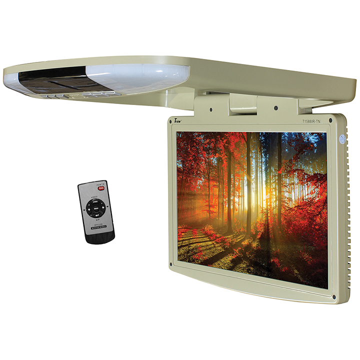 Tview 15.4" Wide Screen LED Flip Down Monitor (Tan) T1588IRTAN