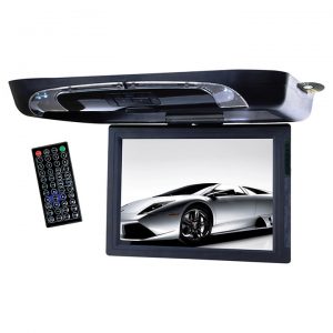 Tview 15" Flip Down Monitor with DVD Player USB/SD IR/FM Transmitters T1591DVFDBK