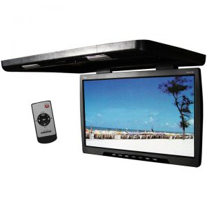 Tview 24" Flip Down blackTFT LCD Monitor Remote Dual Dome Lights Black T244IRBK