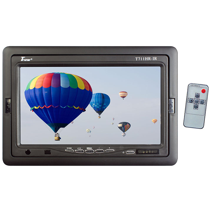 Tview 7" TFT LCD Headrest Monitor with shroud and stand T711HRIR