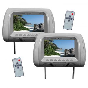 Tview 7" TFT/LCD Car Headrest with MonitorPair Gray T726PLGR
