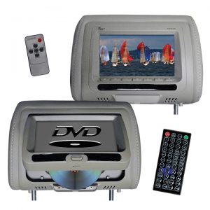 Tview 7" In Headrest Monitor with DVD Player Built in Speakers Remote Gray T737DVPLGR