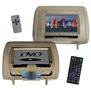 Tview 7" In Headrest Monitor with DVD Player Built in Speakers Remote Tan T737DVPLTAN