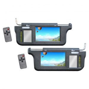 Tivew 7" Sunvisor Monitor driver and passenger side Black T73SVBK