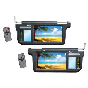 Tivew 9" Sunvisor Monitor driver and passenger side Black T93SVBK