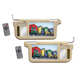 Tivew 9" Sunvisor Monitor driver and passenger side Tan T93SVTAN