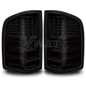 Winjet 2007-13 Chevy Silverado 3-LED Tail Lights Balck Housing/Smoke Lens Pair WJ20006705