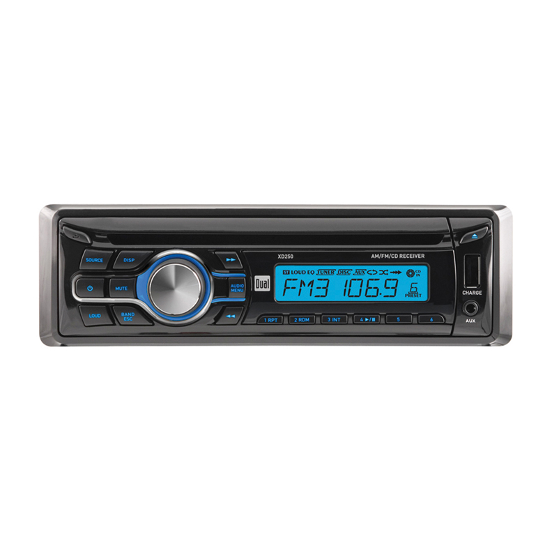 Dual AM/FM/CD Receiver Front 3.5mm Aux Input 60W XD250