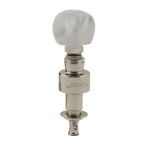 GROVER GEARED BANJO PEGS NICKEL W/   ROUND PRLD BUTTON SET 4