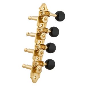 GROVER PROFESSIONAL MANDOLIN "F" STYLE GOLD SET 8 4 + 4 ON PLATE W/  BLACK BUTTON