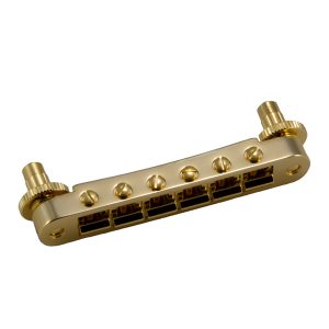 GROVER TUNE-O-MATIC GUITAR BRIDGE GOLD  (UNNOTCHED)