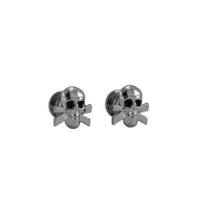 GROVER ARTIST STRAP BUTTON SKULL AND BONES CHROME