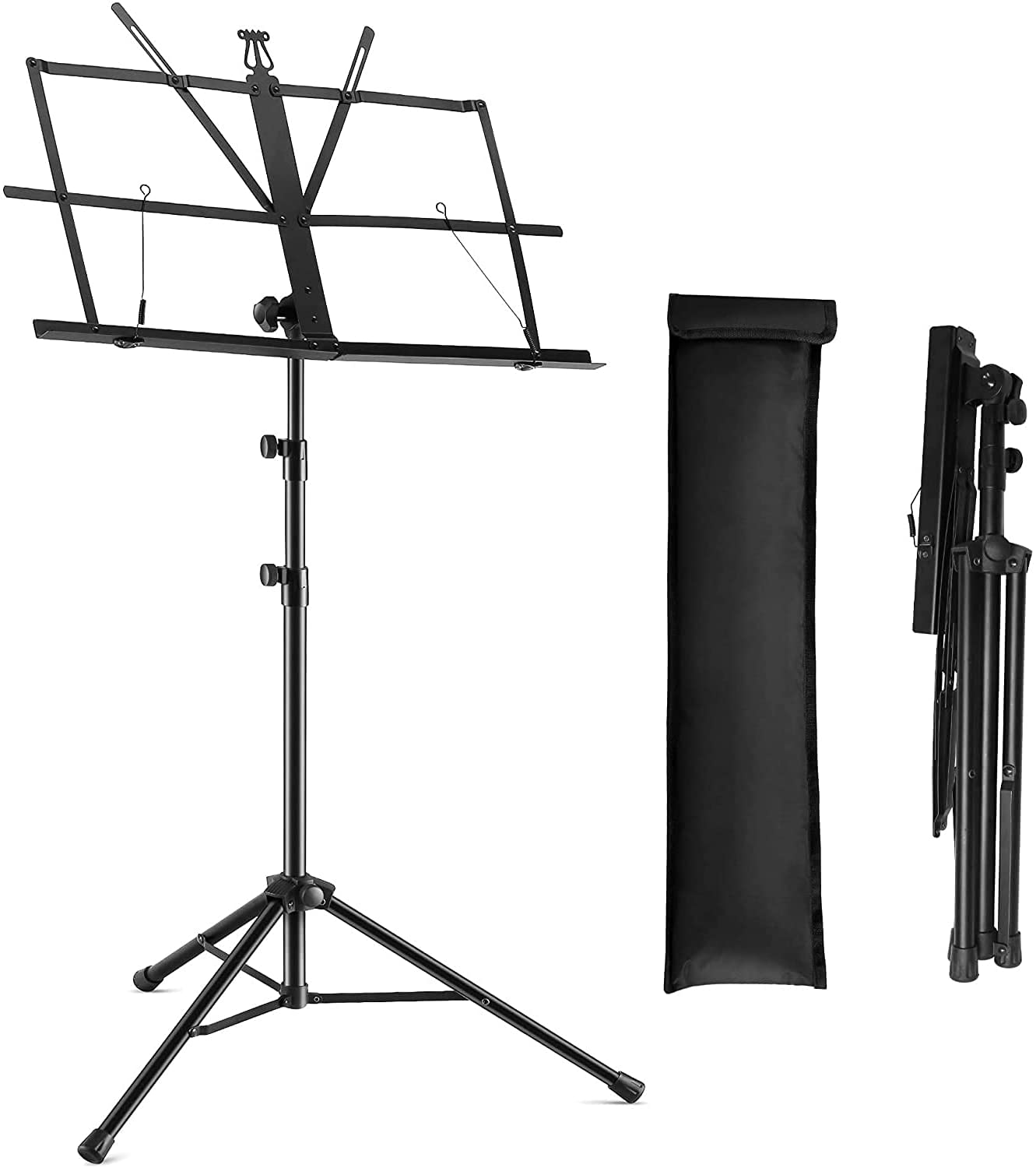 Folding Metal Music Stand with Carry Bag