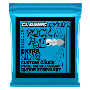 Extra Slinky Classic Rock n Roll Pure Nickel Wrap Electric Guitar Strings - 8-38 Gauge