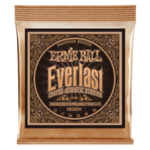 Everlast Medium Coated Phosphor Bronze Acoustic Guitar Strings - 13-56 Gauge