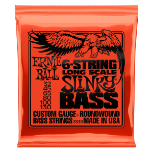 Slinky Long Scale 6-String Nickel Wound Electric Bass Strings - 32-130 Gauge
