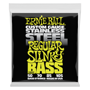 Regular Slinky Stainless Steel Electric Bass Strings - 50-105 Gauge