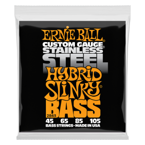 Hybrid Slinky Stainless Steel Electric Bass Strings - 45-105 Gauge