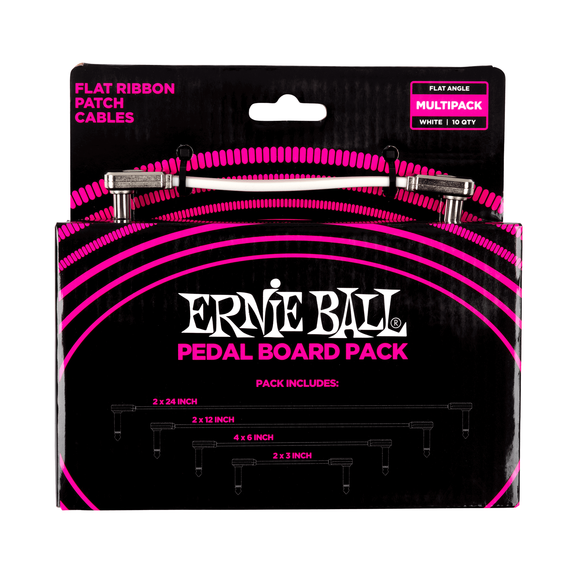 Flat Ribbon Patch Cables Pedalboard Multi-Pack - White